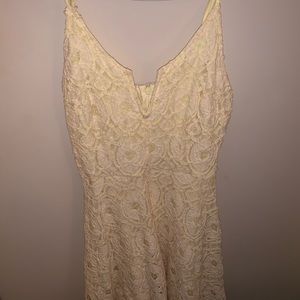Yellow lace formal dress